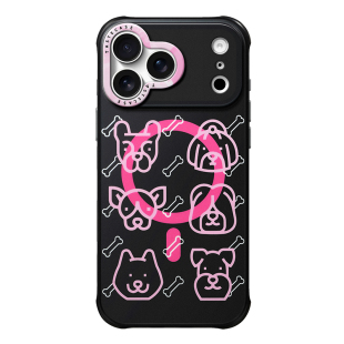 Tastecase原创ILoveDog磁吸手机壳适用苹果iPhone17ProMax保护壳新款腊肠狗法斗雪纳瑞时尚ins风多巴胺玫粉色