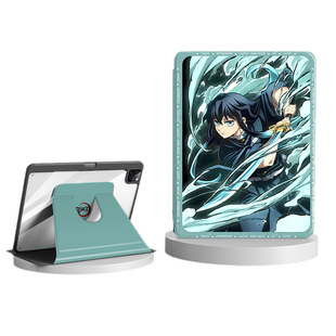 适用鬼灭之刃苹果ipadpro平板保护套ipad11九代10保护壳ipadair7旋转11英寸带笔槽ipadmini6迷你7亚克力air2