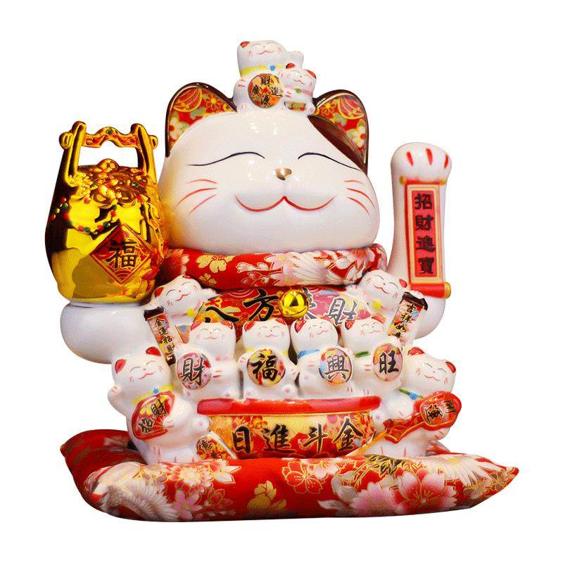 自动招手发财猫招财猫开业收银台