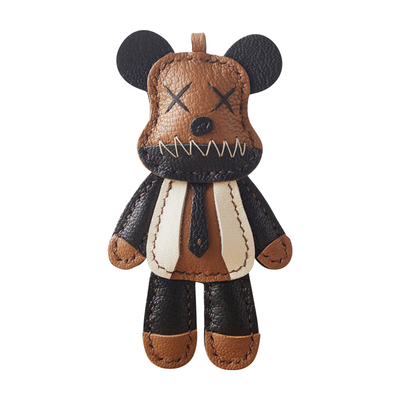 手工diy小熊真皮挂件材料包