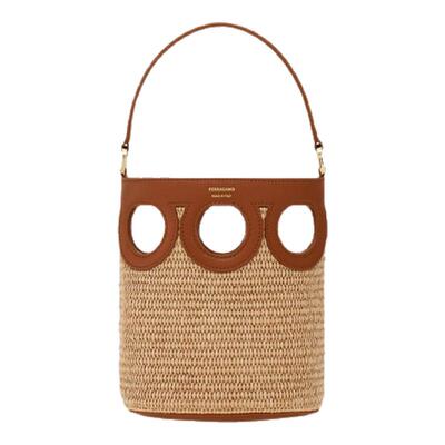 【礼物】FERRAGAMO菲拉格慕女士Gancini迷你水桶包