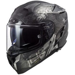 LS2摩托车碳纤维头盔男防雾全盔双镜片四季通用机车赛车跑盔FF327