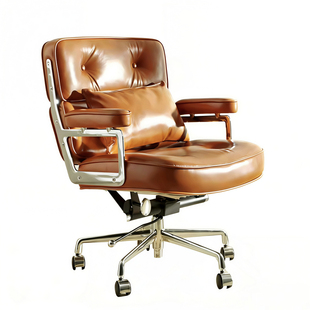 中古复古罗宾转椅人体工程学电脑椅家用舒适办公椅可升降椅子真皮