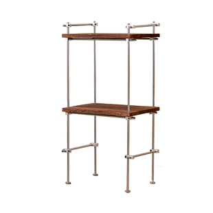 实木花架子不锈钢客厅落地式阳台光轴亚克力置物架花盆架宋氏绿植