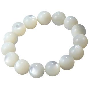 天然珍珠母贝螺钿珠子老鱼骨贝珠男手串女手链文玩圆素珠佛珠念珠