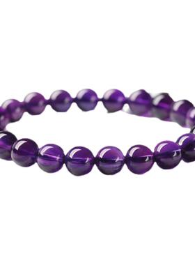 情侣天然紫水晶手链女乌拉圭手串