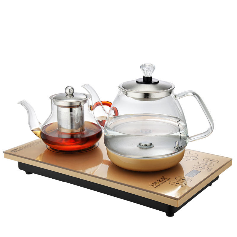 全自动底部上水壶电热烧水壶家用抽水泡茶电磁炉茶具套装茶台一体