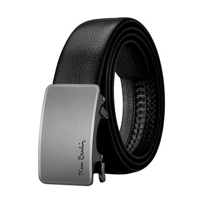 皮尔卡丹内扣式皮带男新款真皮男士红腰带商务正品本命年牛皮裤带