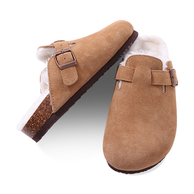 真皮勃肯鞋男女加绒毛毛鞋