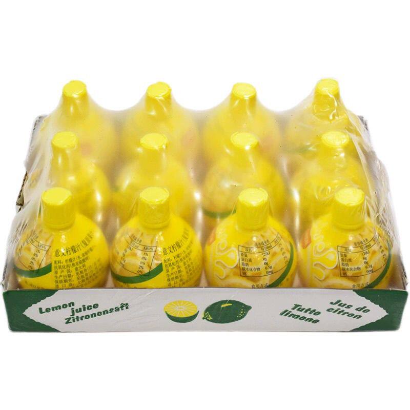 意文黄柠檬汁200ml*12瓶商用浓缩原汁烘焙蛋糕用奶茶店批发用整箱