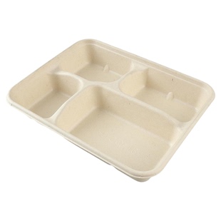 一次性1100ml四格餐盒便当盒分格餐盒餐盘可降解外卖饭盒打包盒