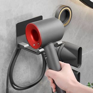 免打孔吹风机架太空铝卫生间壁挂电吹风支架浴室风筒吹风机置物架