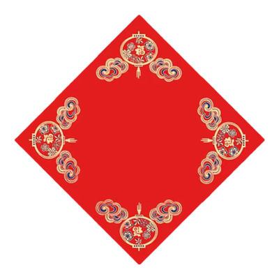 万年红蜡彩绘毛笔书法福字门贴