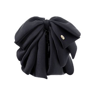 韩系黑色缎带蝴蝶结发夹女2026新款高级感后脑勺盘发抓夹发卡发饰