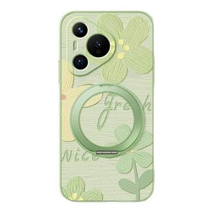 适用华为pura80pro手机壳女款pura70ultra磁吸支架2026春夏全包p60防摔p50硅胶p40pro+卡通p30新款油画花朵