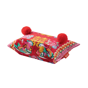 爱诗乐『鸳鸯囍事』纸巾盒套婚房客厅餐巾收纳结婚卧室布艺抽纸套