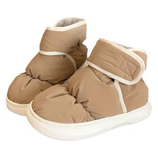 细细条 情侣街头时尚百搭拼色棉鞋户外保暖魔术贴冬季雪地靴男女