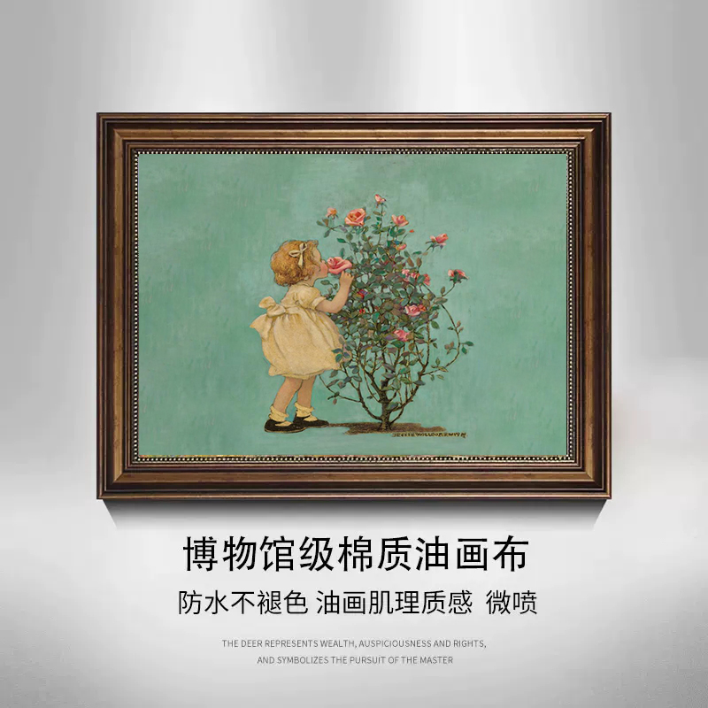 电表箱装饰画美式复古田园花卉配电箱遮挡挂画欧式壁画油画高级感图片