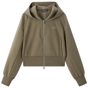 【商场同款】太平鸟永生花图案连帽休闲卫衣弯刀裤组合A1CRG130J