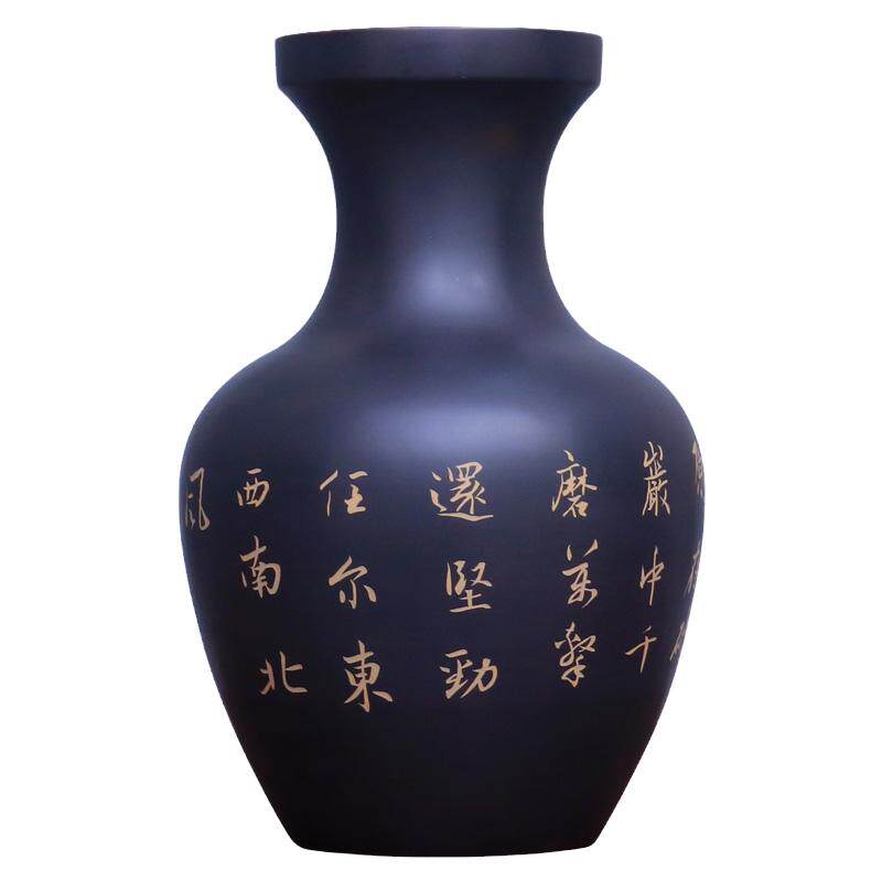 建水紫陶花瓶干花花器花插玄关茶室家居装饰瓶叶城铭老师作品T60