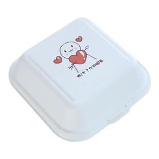 ins网红蛋糕盒打包快餐盒贴纸手绘印刷爱心便当汉堡饭盒外卖盒子