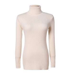 鄂尔多斯市羊绒衫修身加厚打底衫秋冬内搭可外穿黑色半高领毛衣女