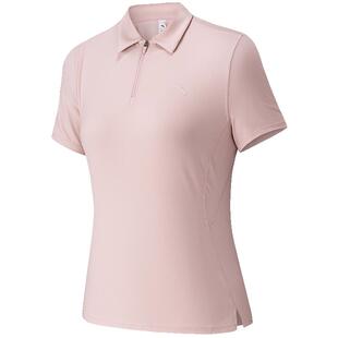 安踏速干POLO丨公主线正肩半拉链短袖女夏季新款防晒T恤透气上衣