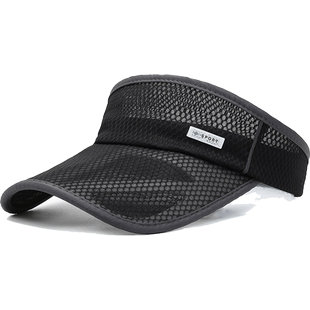防晒帽子男士夏季户外空顶遮阳帽男款防紫外线无顶跑步太阳帽男夏