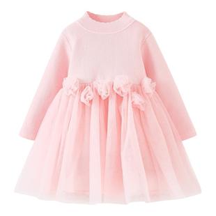 迷你巴拉巴拉女童宝宝连衣裙2025秋冬穿搭女孩甜美新年内搭蓬蓬裙