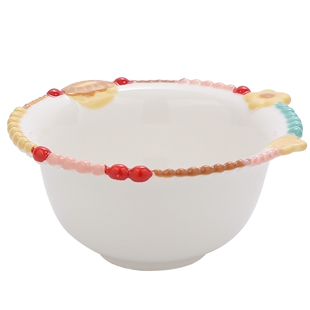 浮雕珠点饭碗高颜值个人专用餐具汤碗意面盘子分格盘米饭碗酸奶碗