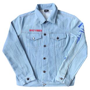 Revenge Angel Bad Jacket鬼脸猫头涂鸦牛仔夹克外套秋冬季男女款