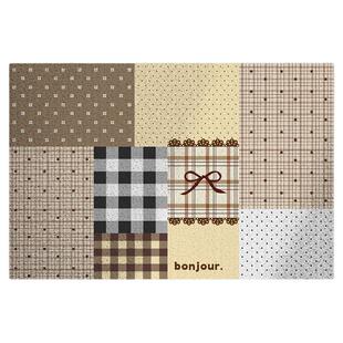 中古风拼布入户地垫丝圈防滑耐脏脚垫进门玄关门口除尘地毯可裁剪