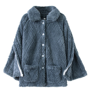 卧床老人护理服秋冬加厚瘫痪病人有绒睡衣家居服骨折病号服易穿脱