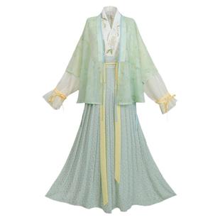 弄玉 清水溪汉初 改良汉服春秋季日常女装对交穿对襟一片式百迭裙