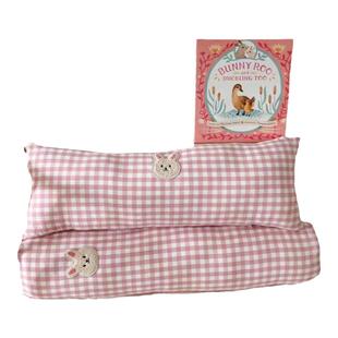 森系长枕床围格子墙挡水洗棉全棉枕头可拆洗儿童靠枕多功能抱枕