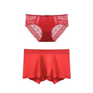 情侣内裤红色本命年结婚内裤红内裤蕾丝情侣内衣新婚夫妻一男一女