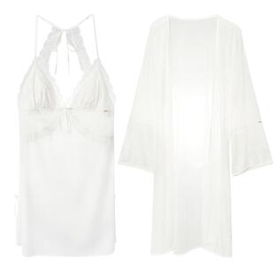 歌瑞尔吊带美背睡裙女款性感睡袍柔软蕾丝带胸垫家居服绝美睡衣