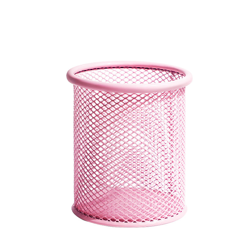 金属笔筒办公室桌面学生笔桶收纳盒大容量超大铁网简约铅笔筒儿童男孩化妆刷轻奢高级感女孩文具办公用品家用