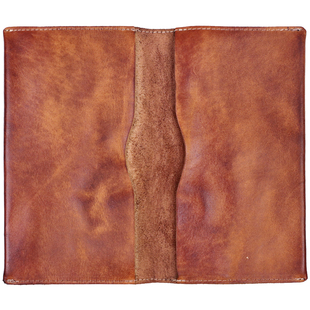 植鞣头层牛皮女式长款钱包真皮做旧皱褶手机包拉链大容量手拿包潮