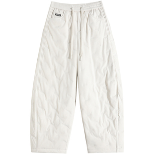 黑色气球裤羽绒弯刀裤女冬季外穿2026新款加厚哈伦直筒保暖棉裤