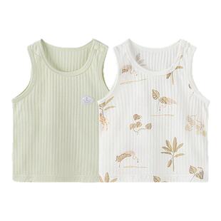 童泰婴儿背心夏季纯棉宝宝衣服男童女童打底内衣儿童无袖上衣提花