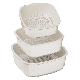 洗菜盆双层沥水篮厨房用品客厅用水果果盘篮子淘菜盆茶几家用收纳