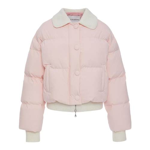 【张含韵同款】ROCHAROMMA 冬季针织拼接鹅绒羽绒服外套