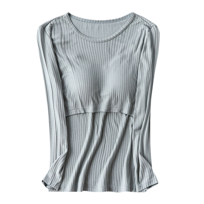 带胸垫莫代尔孕妇家居服哺乳衣