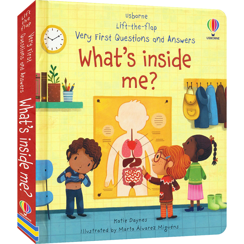 Usborne Very First Questions and Answers What's inside me 尤斯伯恩 我们身体里有什么 幼儿问与答翻翻书 儿童科普 英文原版