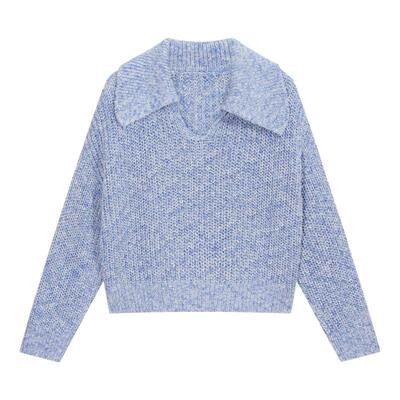blueerdos翻领纯棉针织套衫