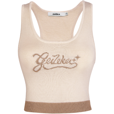 GUUKAHERO杏色美背吊带背心