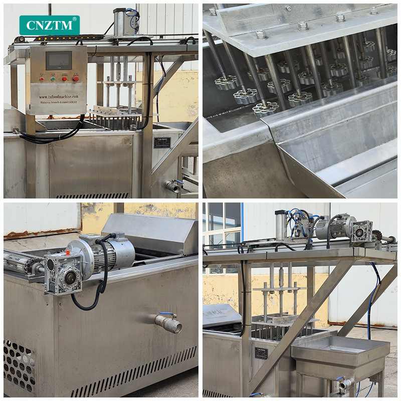 全自动蜂窝饼油炸机特产小吃炉窗土炭梅花酥油炸加工机械成流水线