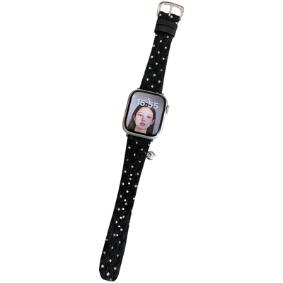 康康的原创韩女波点毛绒适用iwatch11se10苹果手表applewatch表带