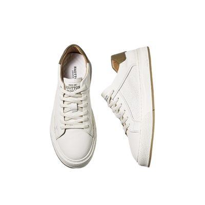 HauttonJeans真皮百搭小白鞋男